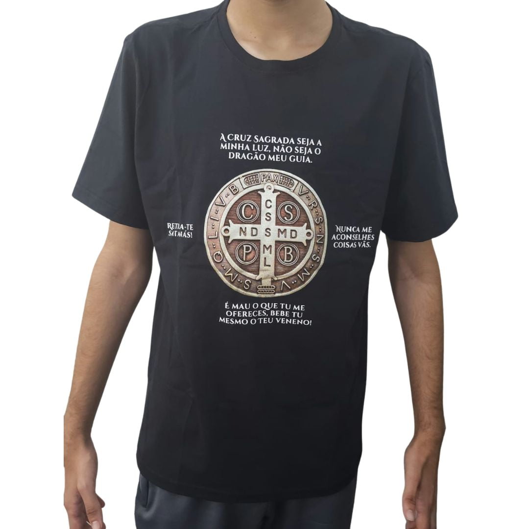 CAMISETA A CRUZ SAGRADA SEJA MINHA LUZ - IRONI SPULDARO